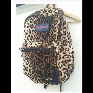 Jansport cheetah fur backpack